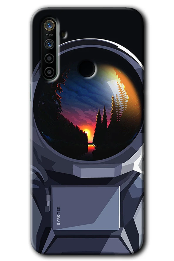Realme 6i Kılıf HD Desen Baskılı Arka Kapak - Astronot