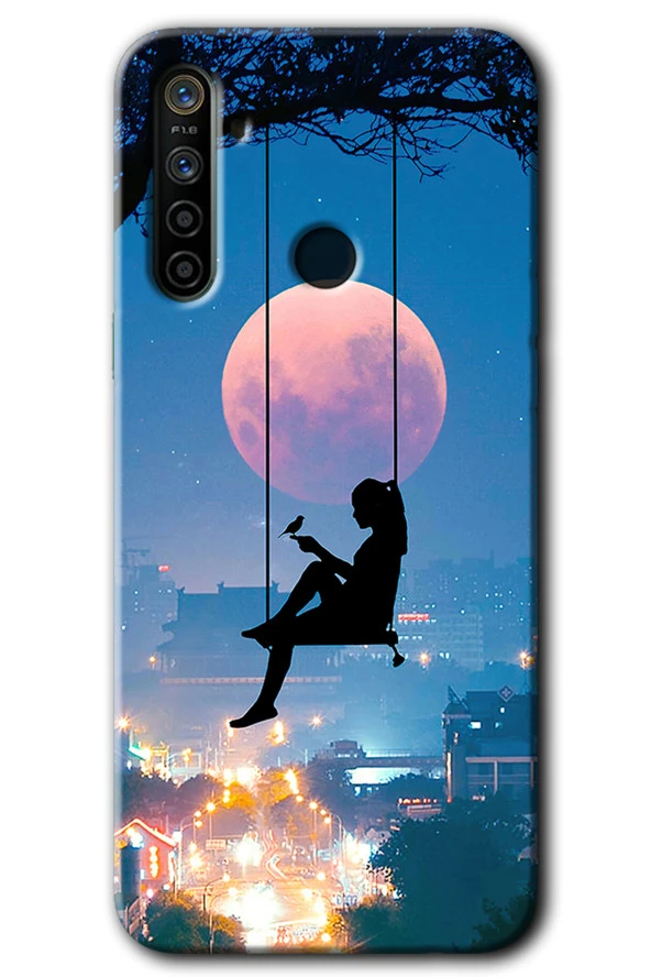 Realme 6i Kılıf HD Desen Baskılı Arka Kapak - Yalnız Kadın