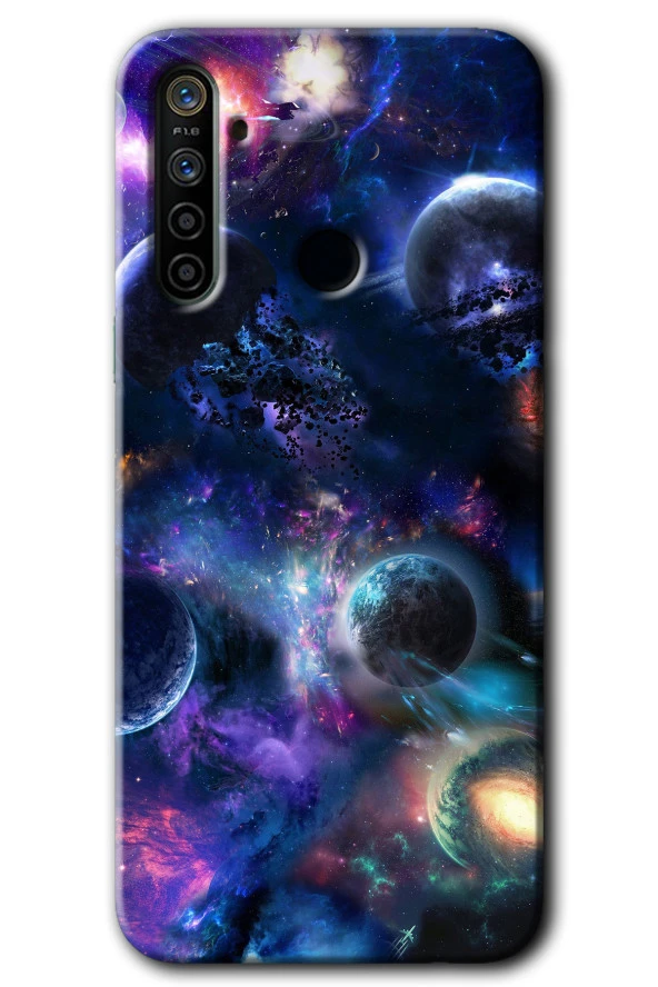 Realme 6i Kılıf HD Desen Baskılı Arka Kapak - Gezegen Karışımı