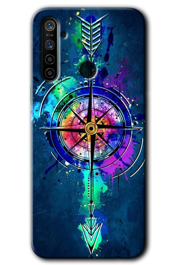 Realme 6i Kılıf HD Desen Baskılı Arka Kapak - Gizemli Pusula