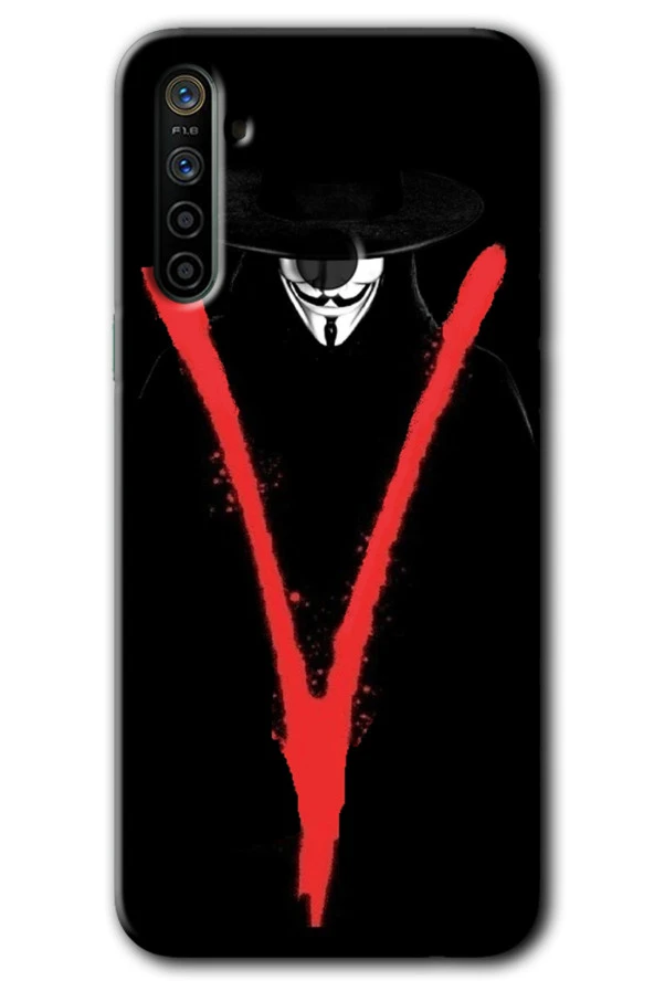 Realme 6i Kılıf HD Desen Baskılı Arka Kapak - V for