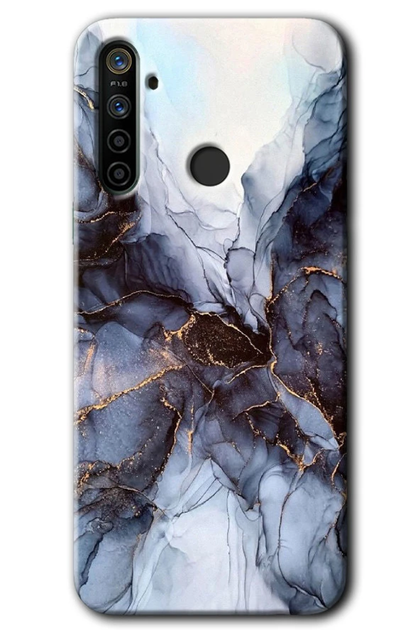 Realme 6i Kılıf HD Desen Baskılı Arka Kapak - Otantik Mermer
