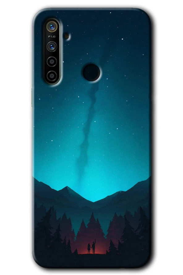 Realme 6i Kılıf HD Desen Baskılı Arka Kapak - Night Fores Mount