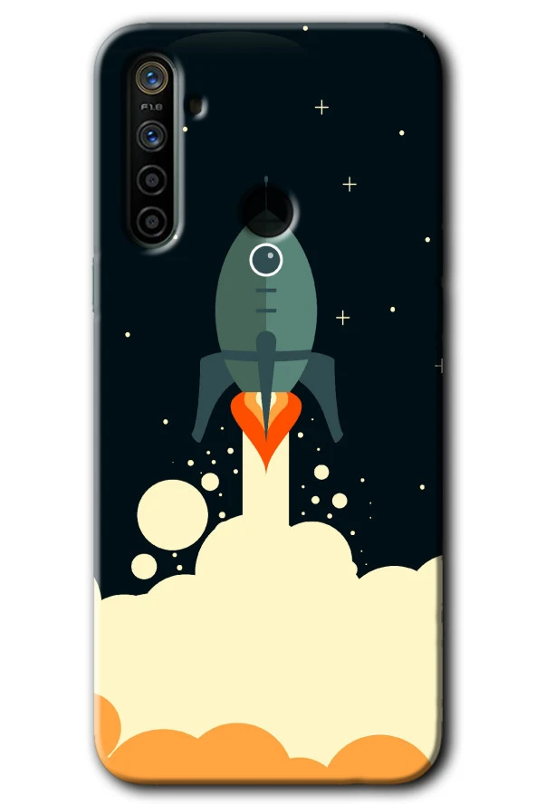 Realme 6i Kılıf HD Desen Baskılı Arka Kapak - Space Smoke