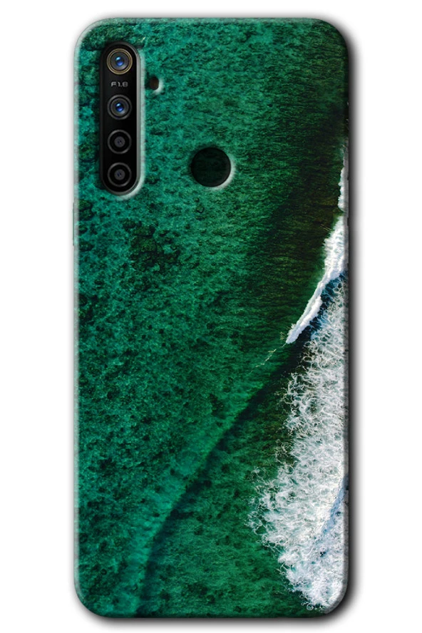 Realme 6i Kılıf HD Desen Baskılı Arka Kapak - Yeşil Okyanus