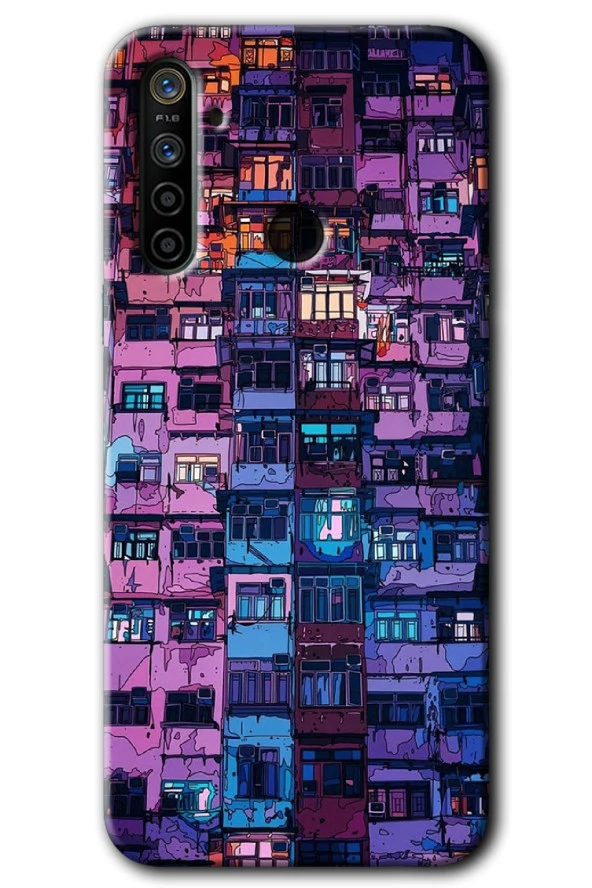 Realme 6i Kılıf HD Desen Baskılı Arka Kapak - Şehir Görünümü