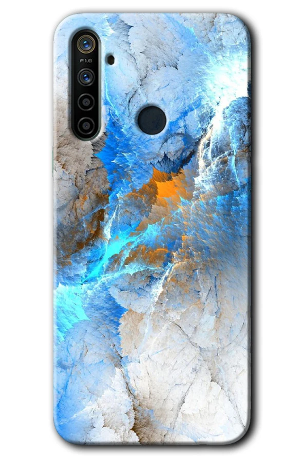 Realme 6i Kılıf HD Desen Baskılı Arka Kapak - Mavi Buzul