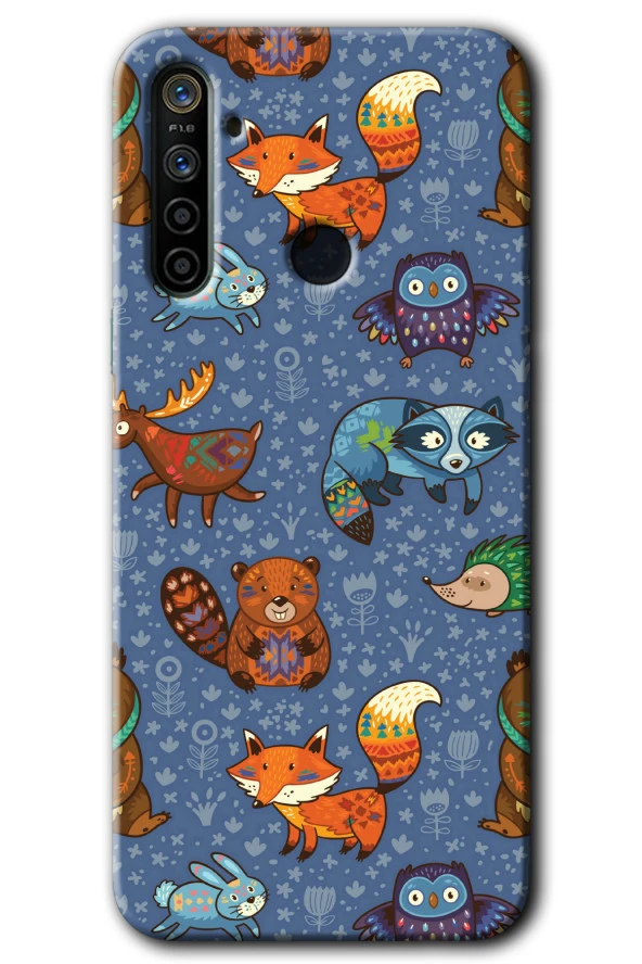 Realme 6i Kılıf HD Desen Baskılı Arka Kapak - Animals Funny