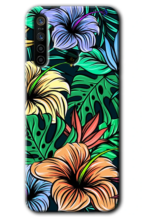Realme 6i Kılıf HD Desen Baskılı Arka Kapak - Hibiscus Flowers
