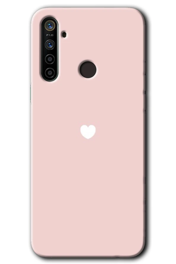 Realme 6i Kılıf HD Desen Baskılı Arka Kapak - Sade Kalp