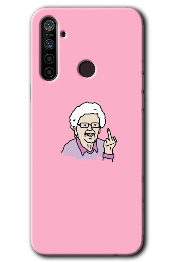 Realme 6i Kılıf HD Desen Baskılı Arka Kapak - Bad Grandmother