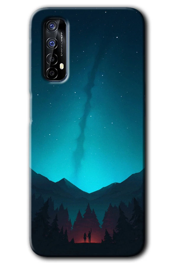 Realme 7 Kılıf HD Desen Baskılı Arka Kapak - Night Fores Mount