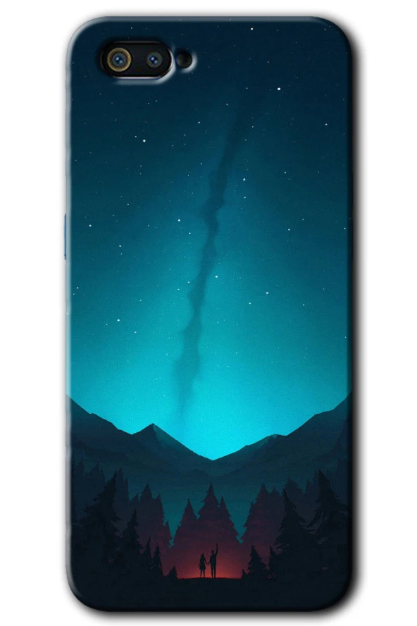 Realme C2 Kılıf HD Desen Baskılı Arka Kapak - Night Fores Mount
