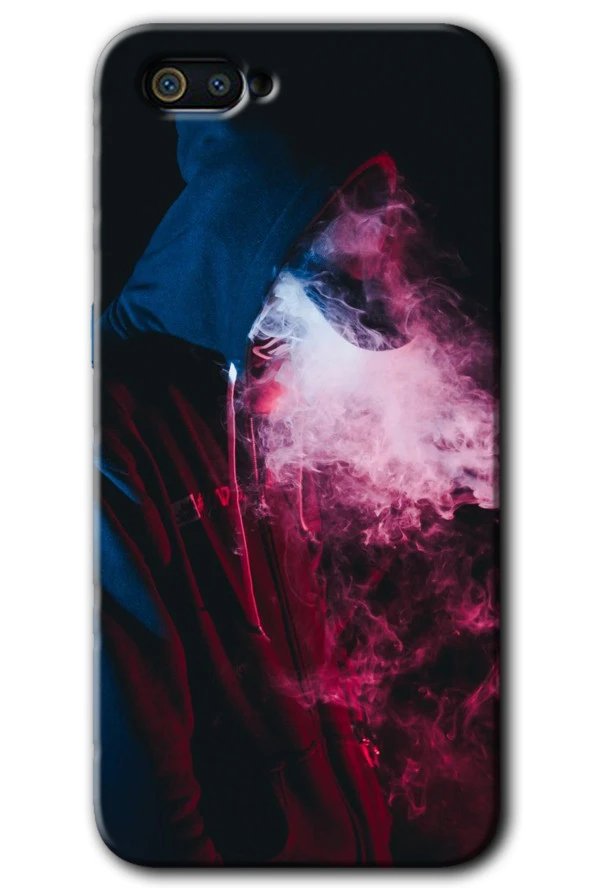 Realme C2 Kılıf HD Desen Baskılı Arka Kapak - Smoke-Man