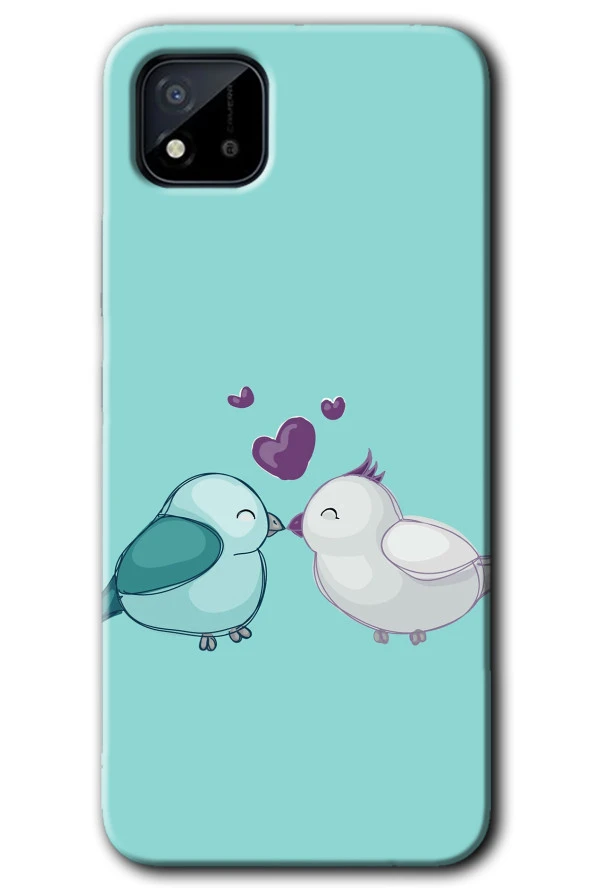 Realme C11 Kılıf HD Desen Baskılı Arka Kapak - Mutlu Kuşlar