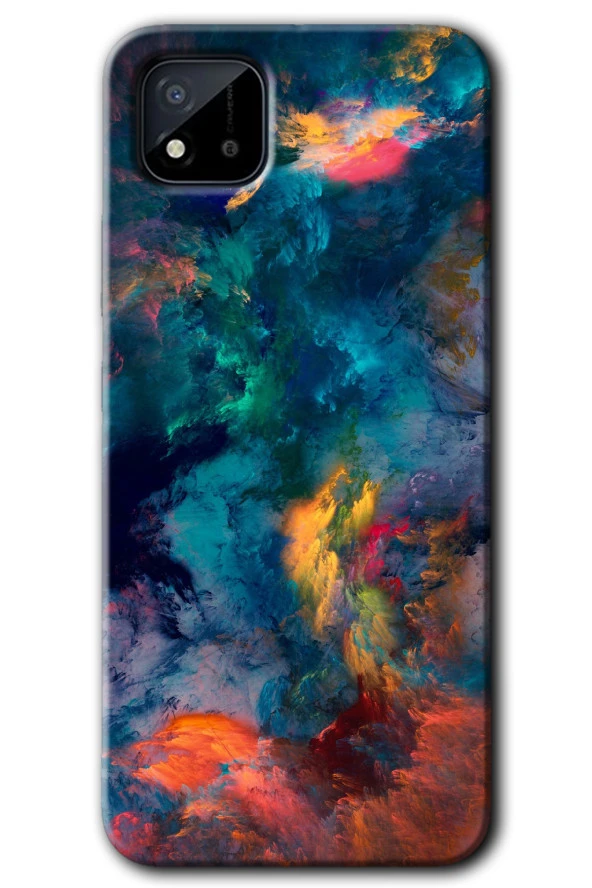 Realme C11 Kılıf HD Desen Baskılı Arka Kapak - Color Storm