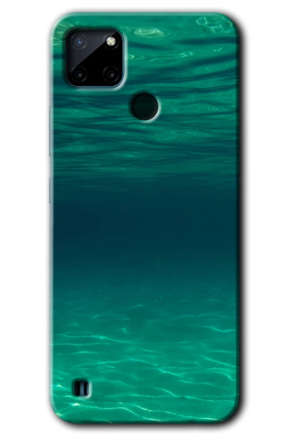 Realme C21 Kılıf HD Desen Baskılı Arka Kapak - Derin Deniz