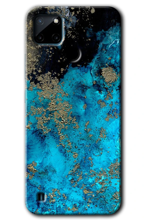 Realme C21 Kılıf HD Desen Baskılı Arka Kapak - Klas Mermer