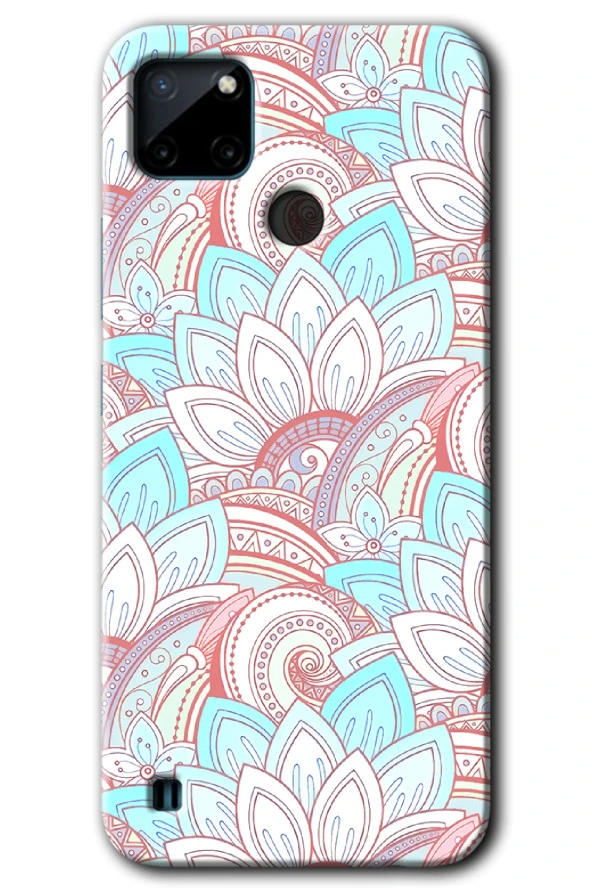 Realme C21 Kılıf HD Desen Baskılı Arka Kapak - Çin Mandala 1