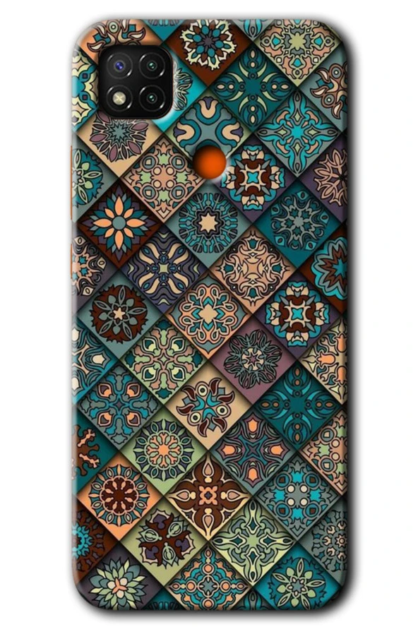Redmi 9c Kılıf HD Desen Baskılı Arka Kapak - Mandala Desen