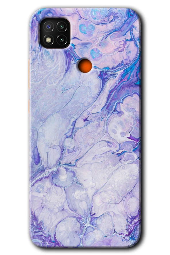 Redmi 9c Kılıf HD Desen Baskılı Arka Kapak - Spots Lilac