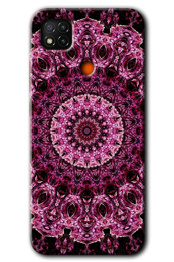 Redmi 9c Kılıf HD Desen Baskılı Arka Kapak - Mandala Patterns Kaleidoscope