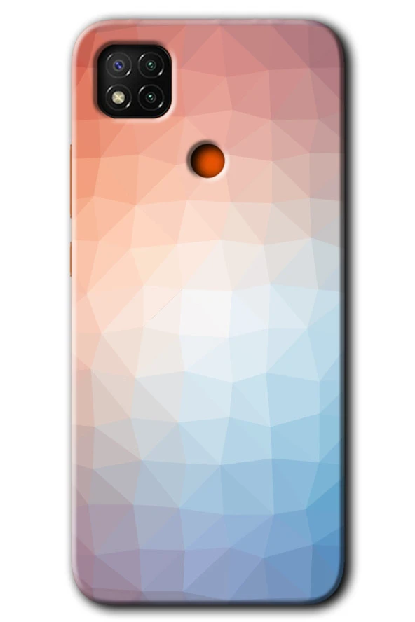 Redmi 9c Kılıf HD Desen Baskılı Arka Kapak - Polygon Graident 3