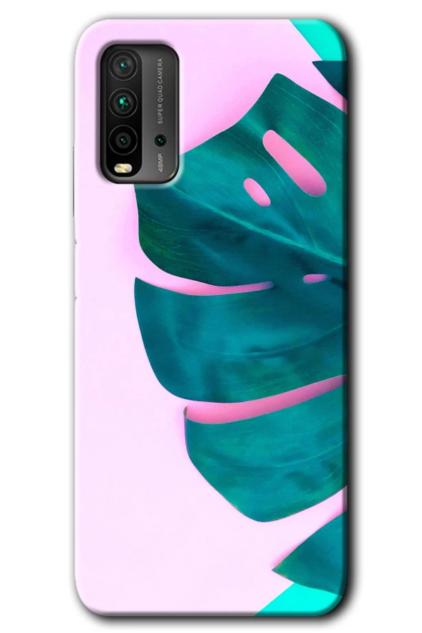 Redmi 9T Kılıf HD Desen Baskılı Arka Kapak - 3D Yaprak