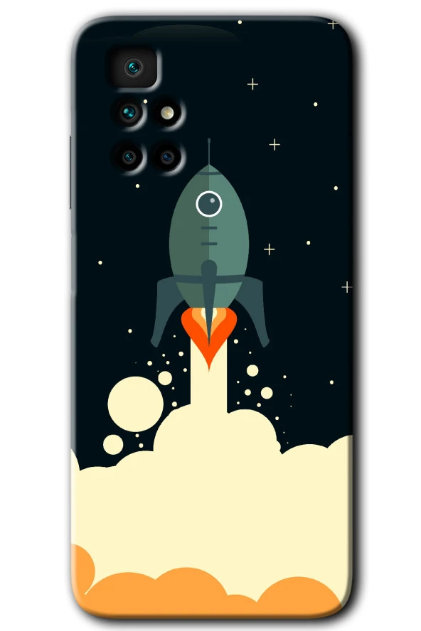 Redmi 10 Kılıf HD Desen Baskılı Arka Kapak - Space Smoke