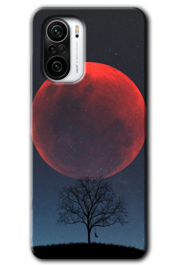 Redmi K40 Pro Kılıf HD Desen Baskılı Arka Kapak - Kanlı Ay