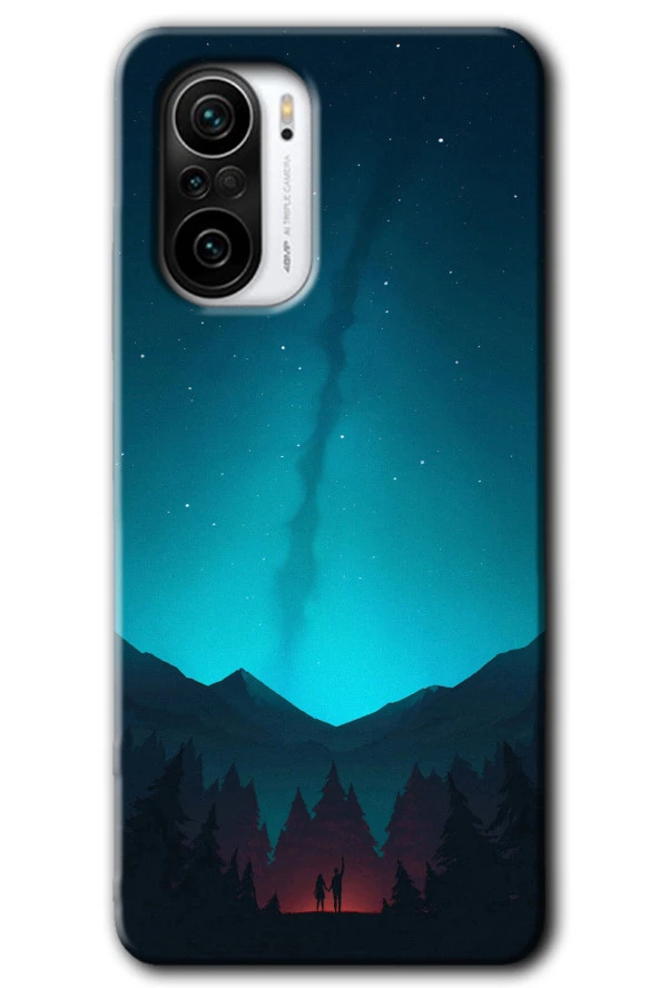 Redmi Mi11i Kılıf HD Desen Baskılı Arka Kapak - Night Fores Mount