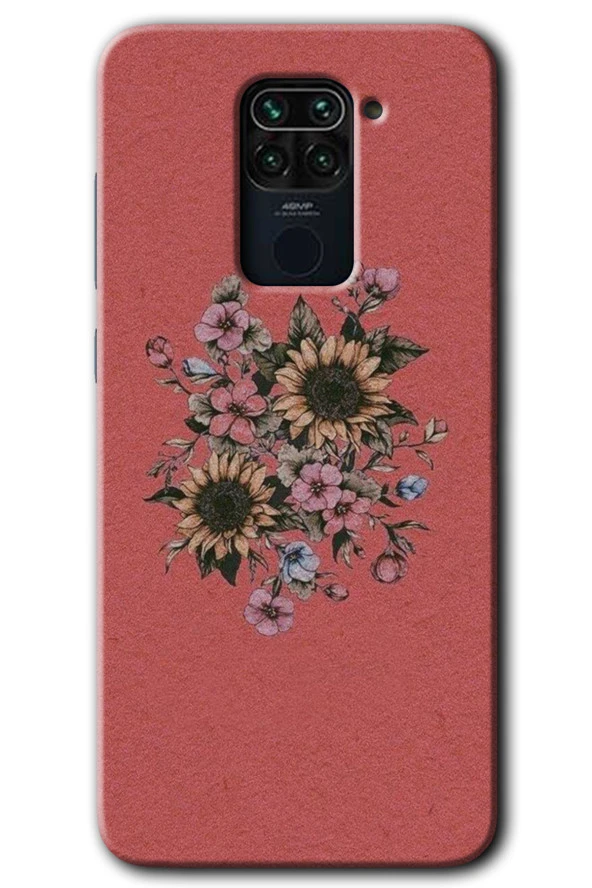 Redmi Note 9 Kılıf HD Desen Baskılı Arka Kapak - Retro Çiçek