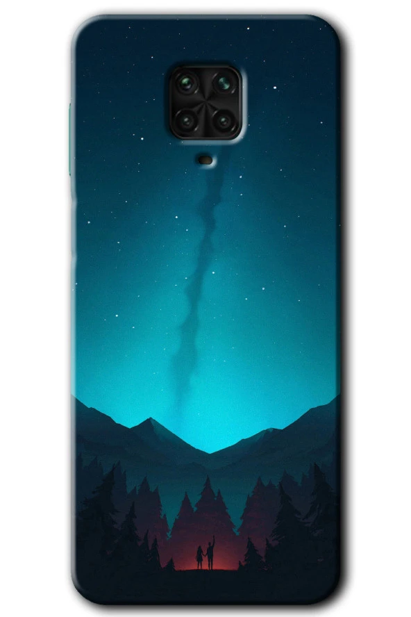 Redmi Note 9 Pro Kılıf HD Desen Baskılı Arka Kapak - Night Fores Mount