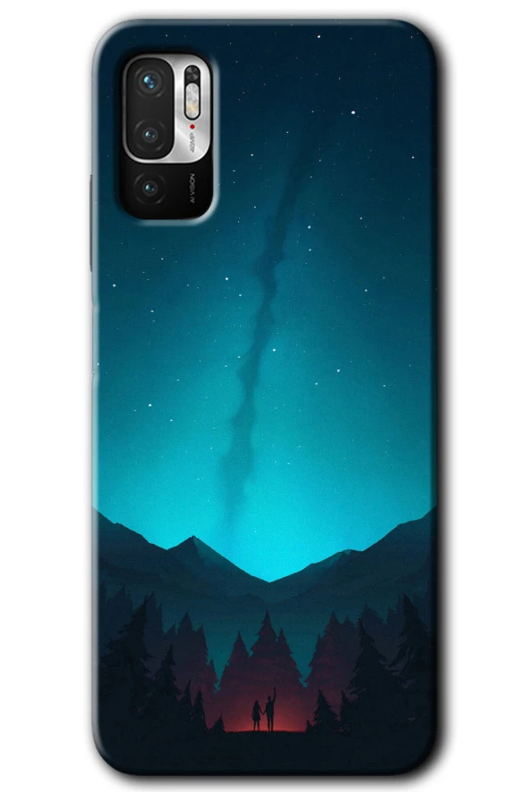 Redmi Note 10 5G Kılıf HD Desen Baskılı Arka Kapak - Night Fores Mount