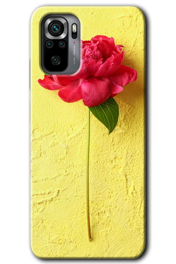 Redmi Note 10 Kılıf HD Desen Baskılı Arka Kapak - Kırmızı Gül