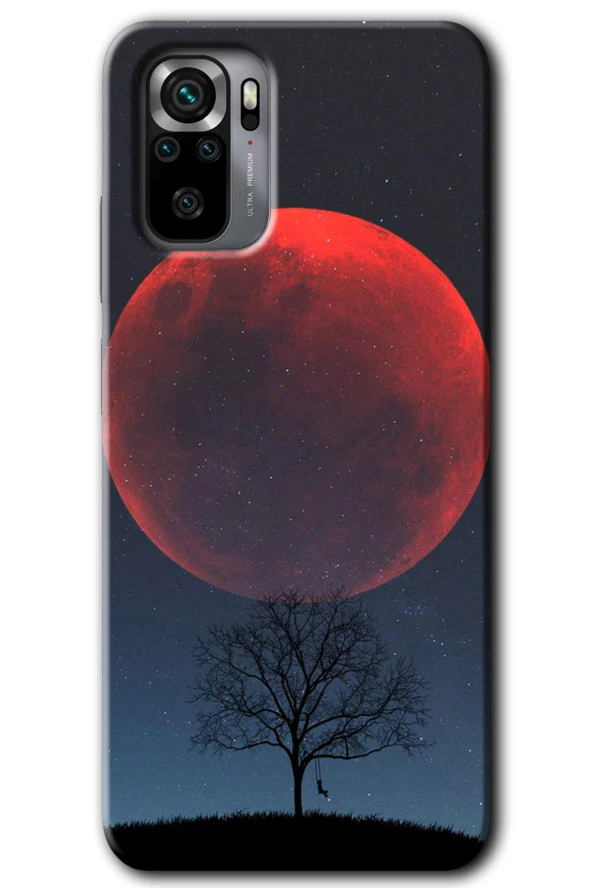 Redmi Note 10 Kılıf HD Desen Baskılı Arka Kapak - Kanlı Ay