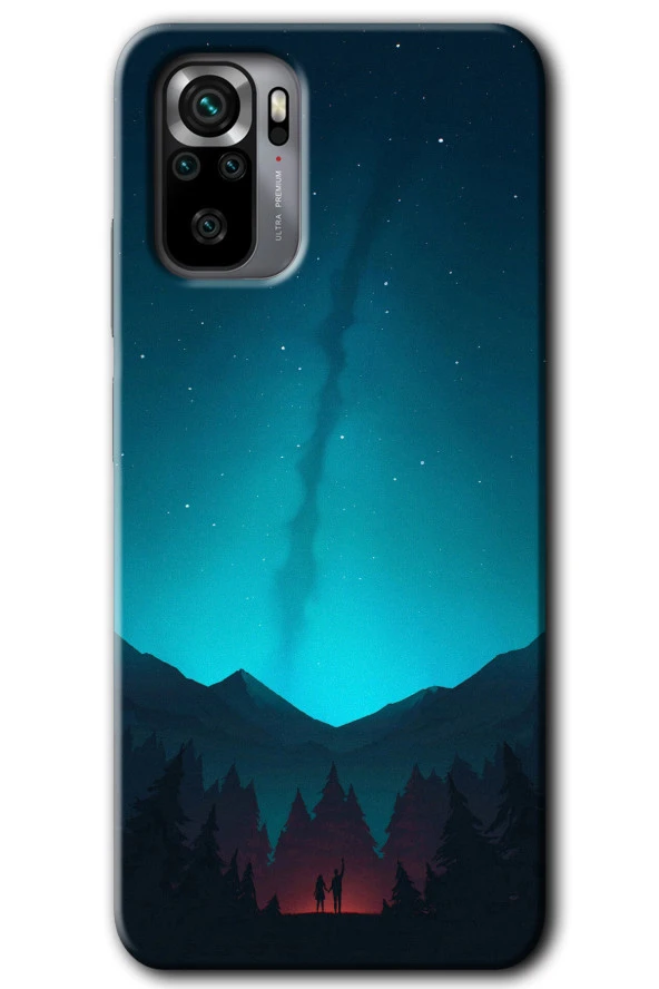 Redmi Note 10 Kılıf HD Desen Baskılı Arka Kapak - Night Fores Mount