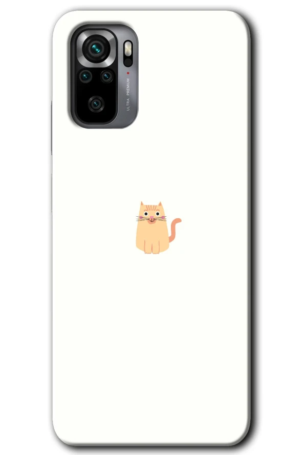 Redmi Note 10 Kılıf HD Desen Baskılı Arka Kapak - Cat Minimalism