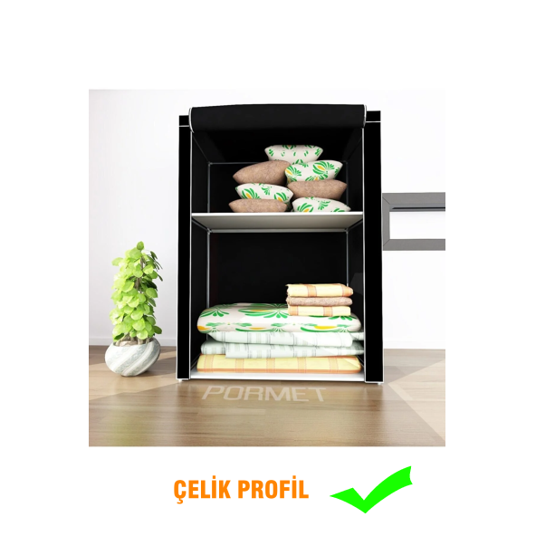 Yorgan Hurcu Bez Dolap Yüklük Çelik Profilli Kumaş Gardırop