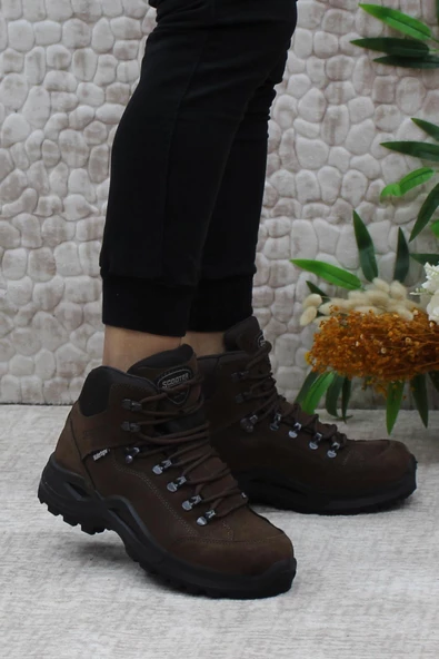 Scooter M1219 Kahve Anatomik Orijinal Ürün Hakiki Deri Su Geçirmez Erkek Bot ürün görseli 1