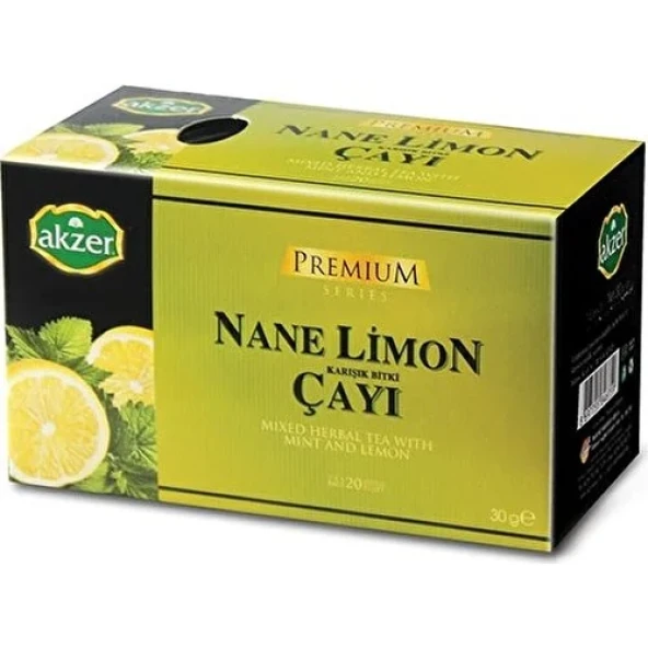 Akzer 3 Adet Akzer Nane Limon Karışık Bitki Çayı 60 Süzen Poşet