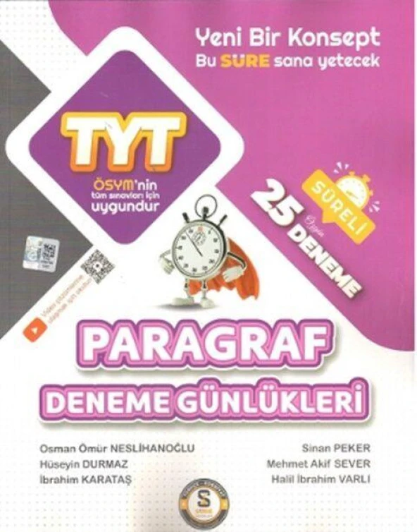 TYT Paragraf 25 li Deneme Günlükleri Süre Yayınları