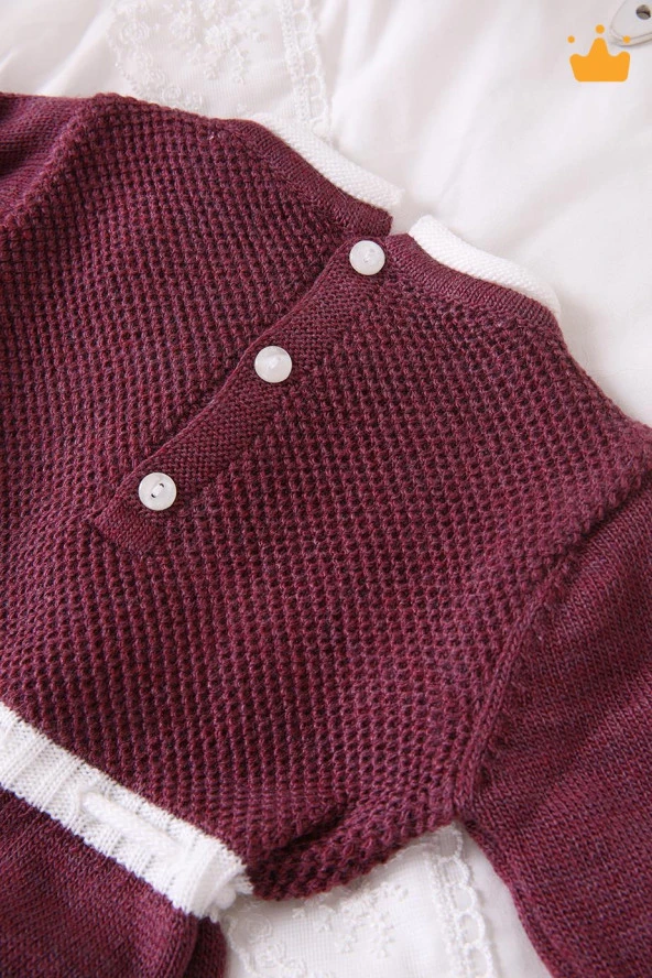 Babyhola Triko Erkek Kız Bebek Çocuk Patikli Tulum Yılbaşı Kostüm 11252 - Resim 2