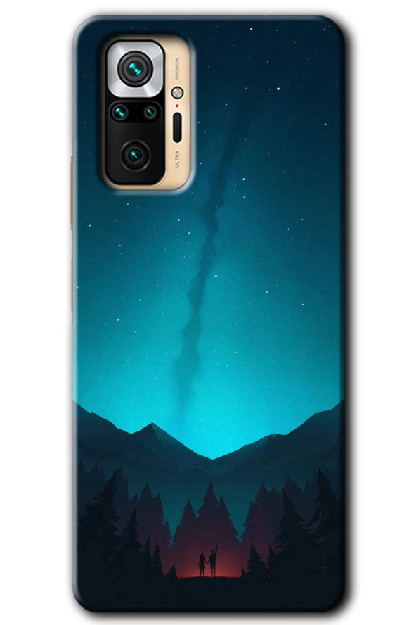 Redmi Note 10 Pro Kılıf HD Desen Baskılı Arka Kapak - Night Fores Mount