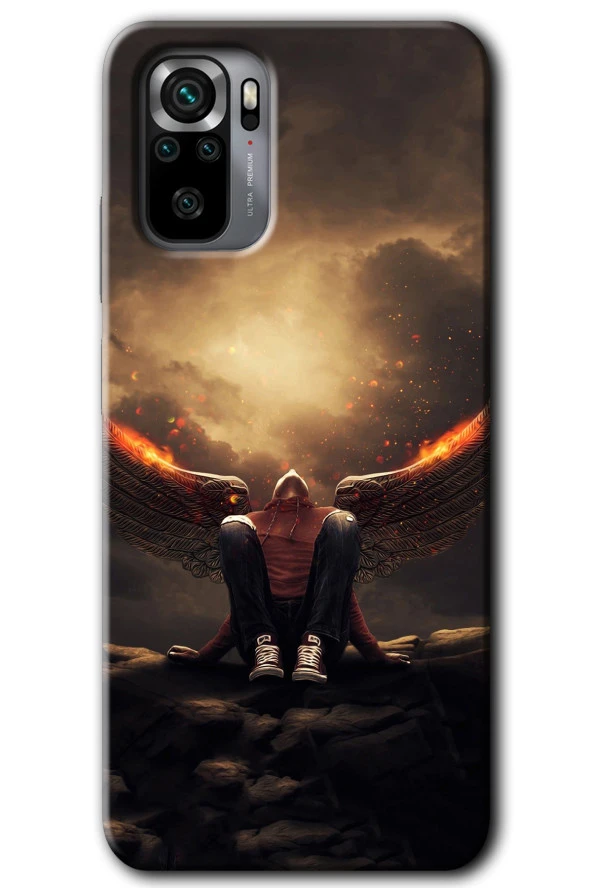 Redmi Note 10s Kılıf HD Desen Baskılı Arka Kapak - Wings of Power
