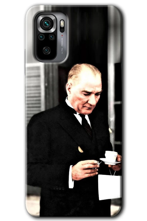 Redmi Note 10s Kılıf HD Desen Baskılı Arka Kapak - Atatürk Türk Kahvesi