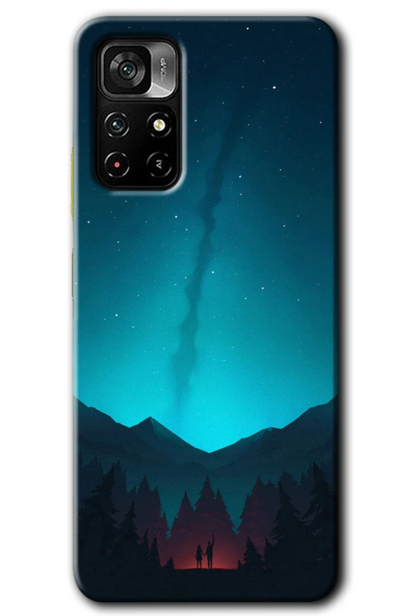 Redmi Note 11T Kılıf HD Desen Baskılı Arka Kapak - Night Fores Mount