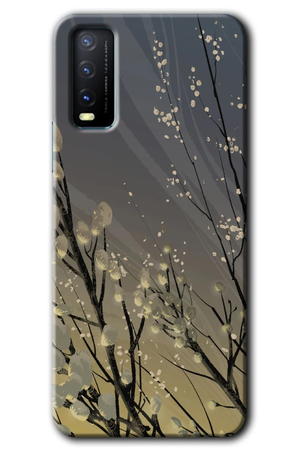 Vivo Y11s Kılıf HD Desen Baskılı Arka Kapak - Branches Flowers