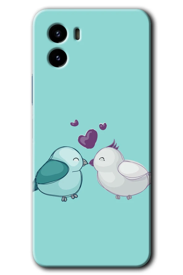 Vivo Y15s Kılıf HD Desen Baskılı Arka Kapak - Mutlu Kuşlar
