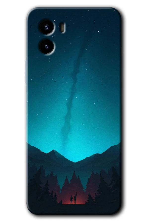 Vivo Y15s Kılıf HD Desen Baskılı Arka Kapak - Night Fores Mount